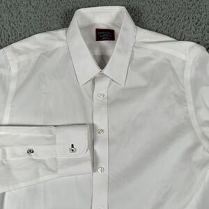 UNTUCKit Men's Dress Shirt Medium Tall Slim White Button Up Cotton Wrinkle Free